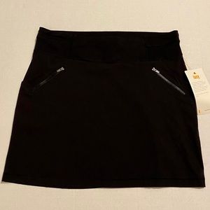 Lucy Black Stretch Skirt Zipper Pockets Womens L